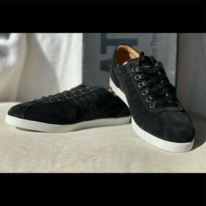 New ATM Black Suede Bleecker Lace up Sneaker with Original Box and Packaging!